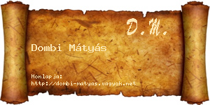 Dombi Mátyás névjegykártya